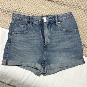 Divided Blue Jean Shorts High-Waisted Cuffed